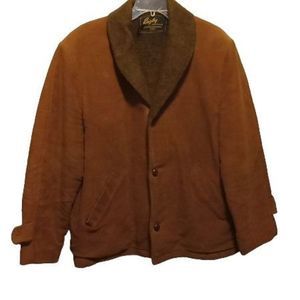 Vintage‎ Rugby Three Button Twin Pocket Brown Winter Coat